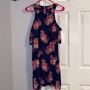Navy and Pink Floral Dress